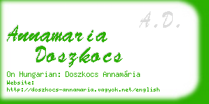 annamaria doszkocs business card